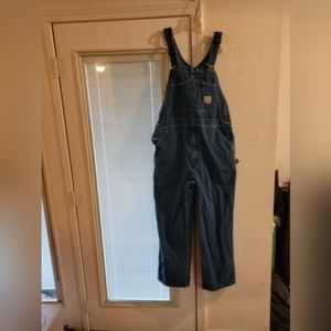 Carhartt Bib Overalls. Denim Blue Size 38x30